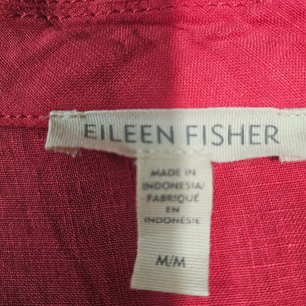 Eileen Fisher Geranium Organic Linen Mock Neck Tunic Top Medium M - Picture 5 of 8